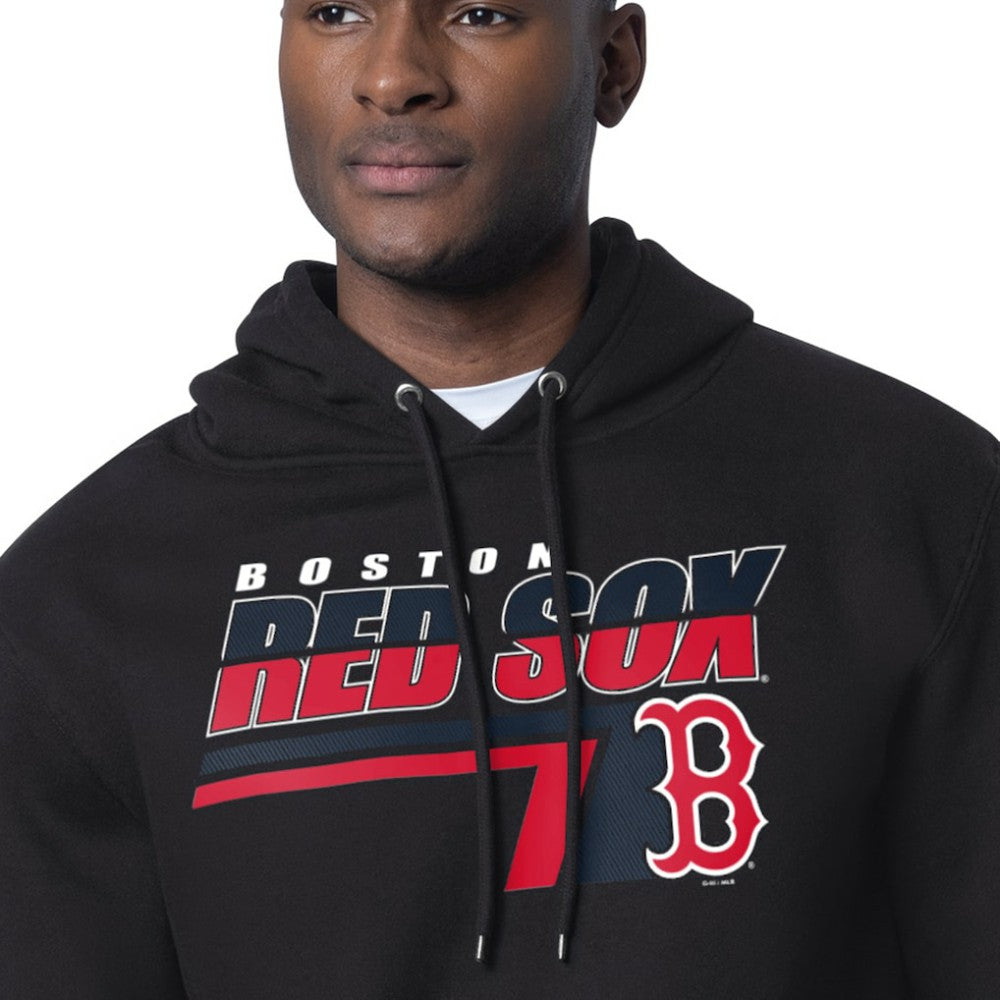 Black Boston Red Sox Starter Logo Push Graphic Hoodie
