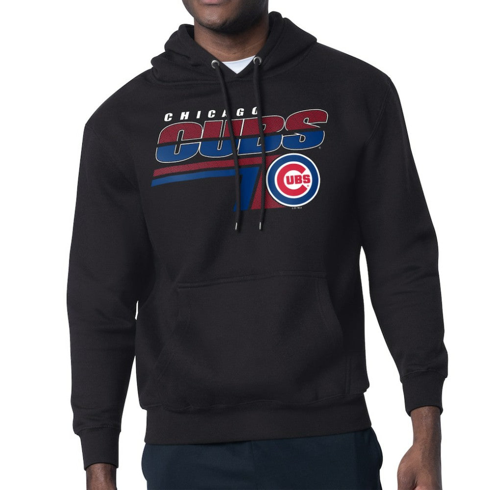 Black Chicago Cubs Starter Logo Push Graphic Hoodie