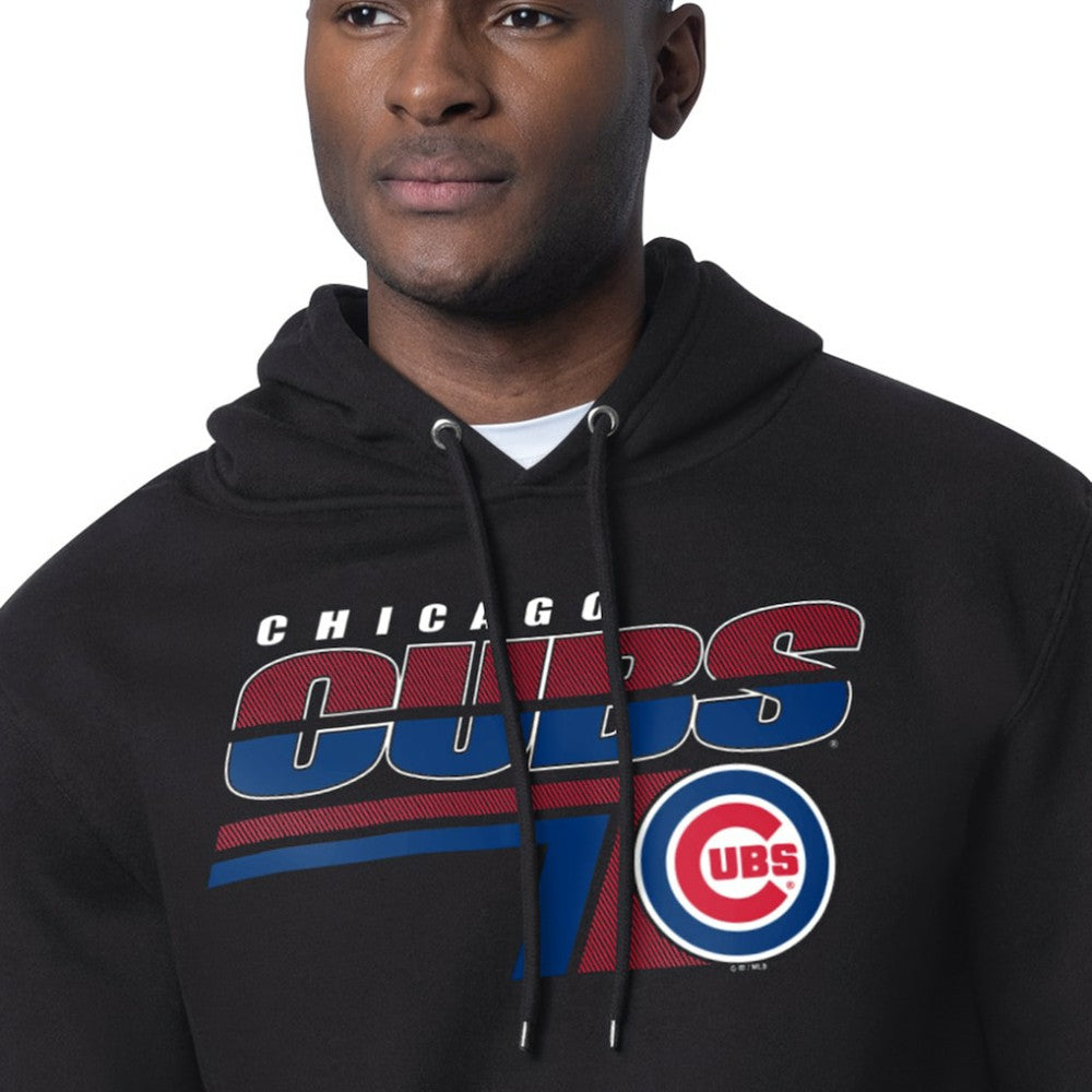 Black Chicago Cubs Starter Logo Push Graphic Hoodie