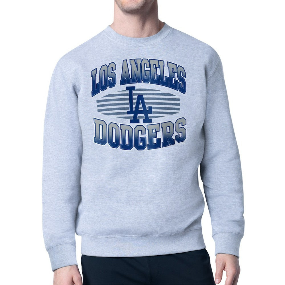 Heather Gray Los Angeles Dodgers Starter Team Grit Graphic Fleece Pullover Sweatshirt