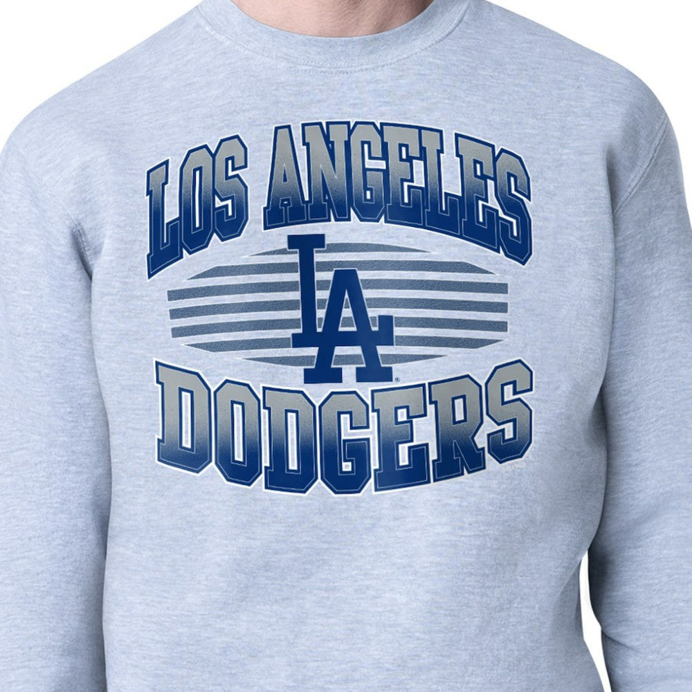 Heather Gray Los Angeles Dodgers Starter Team Grit Graphic Fleece Pullover Sweatshirt