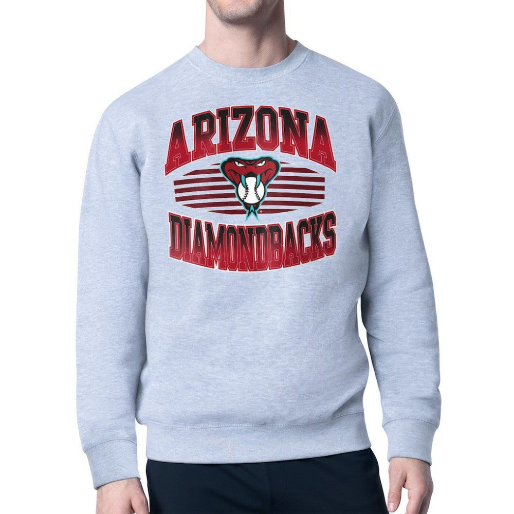Heather Gray Arizona Diamondbacks Starter Team Grit Graphic Fleece Pullover Sweatshirt