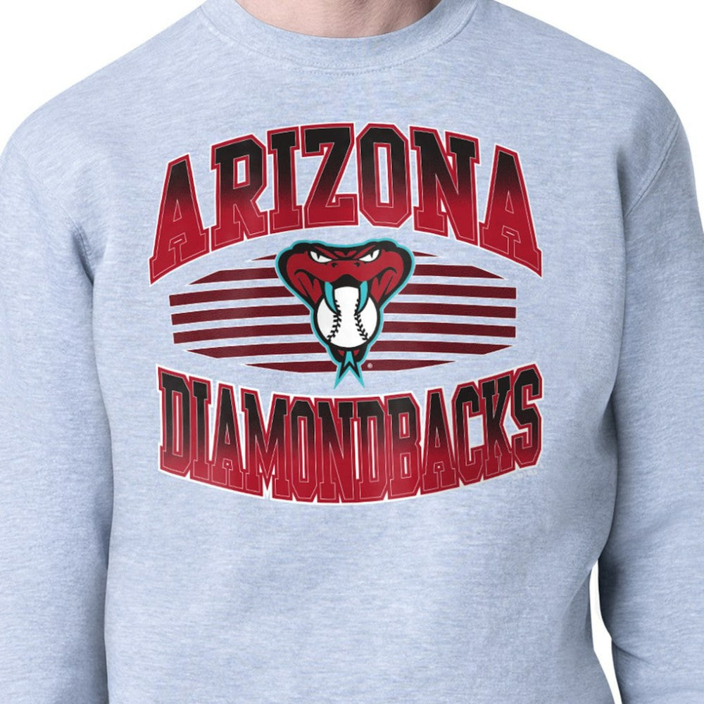 Heather Gray Arizona Diamondbacks Starter Team Grit Graphic Fleece Pullover Sweatshirt