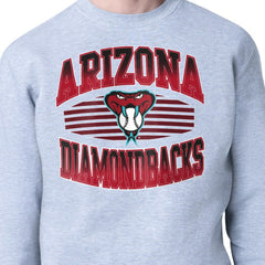 Heather Gray Arizona Diamondbacks Starter Team Grit Graphic Fleece Pullover Sweatshirt