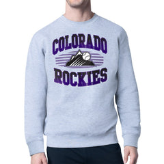 Heather Gray Colorado Rockies Starter Team Grit Graphic Fleece Pullover Sweatshirt
