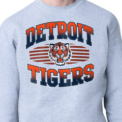 Heather Gray Detroit Tigers Starter Team Grit Graphic Fleece Pullover Sweatshirt