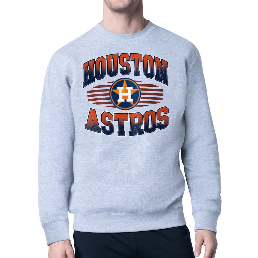 Heather Gray Houston Astros Starter Team Grit Graphic Fleece Pullover Sweatshirt