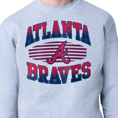 Heather Gray Atlanta Braves Starter Team Grit Graphic Fleece Pullover Sweatshirt