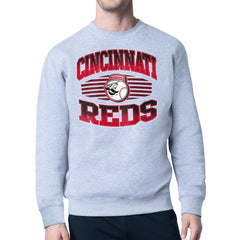 Heather Gray Cincinnati Reds Starter Team Grit Graphic Fleece Pullover Sweatshirt