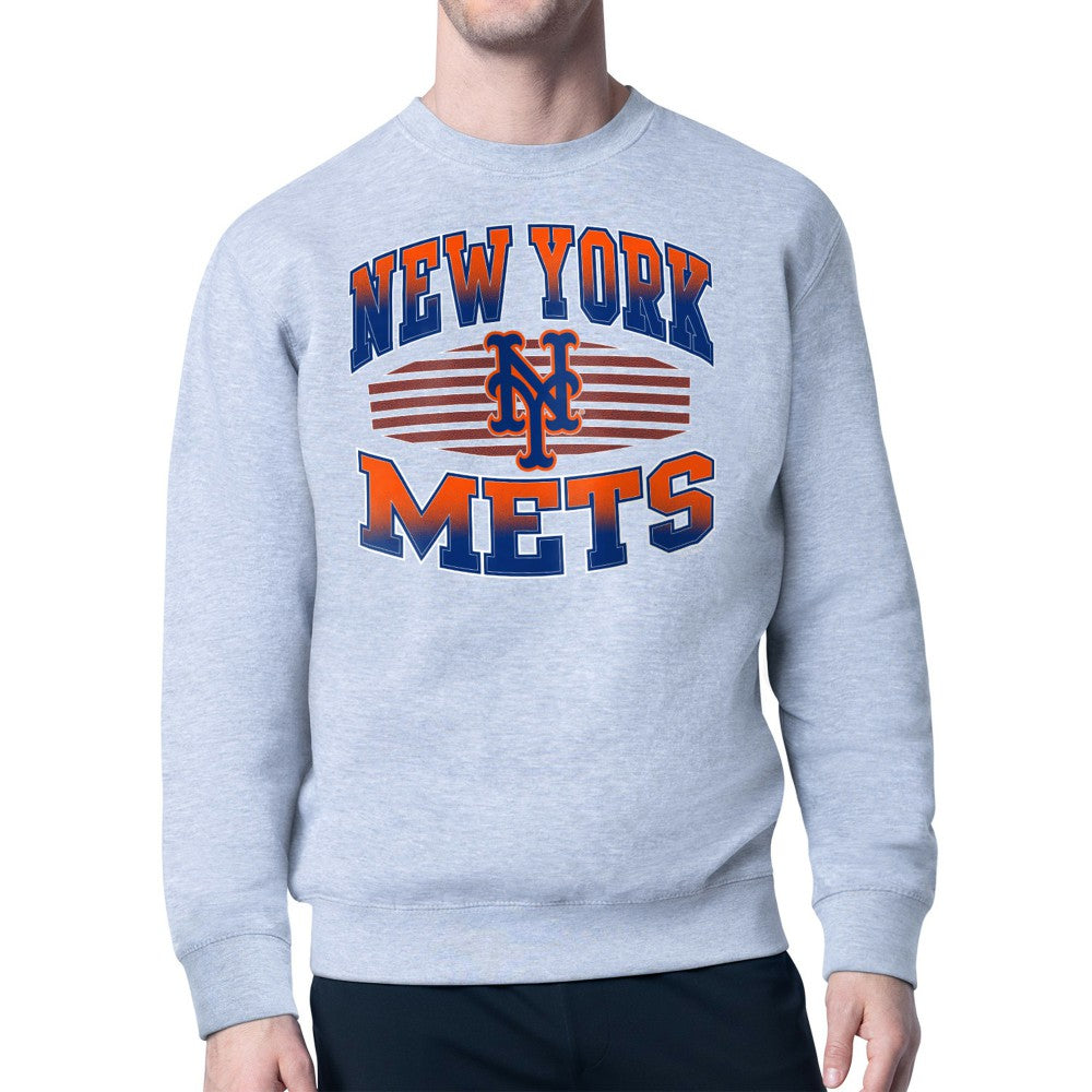 Heather Gray New York Mets Starter Team Grit Graphic Fleece Pullover Sweatshirt