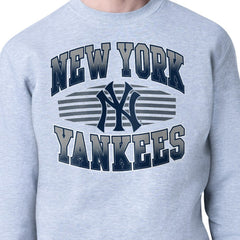 Heather Gray New York Yankees Starter Team Grit Graphic Fleece Pullover Sweatshirt