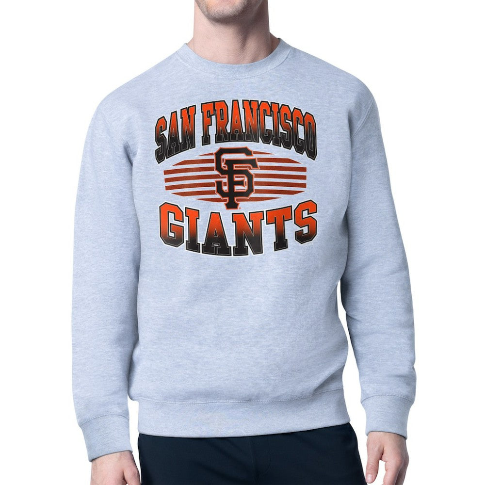 Heather Gray San Francisco Giants Starter Team Grit Graphic Fleece Pullover Sweatshirt