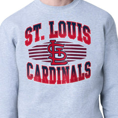 Heather Gray St. Louis Cardinals Starter Team Grit Graphic Fleece Pullover Sweatshirt
