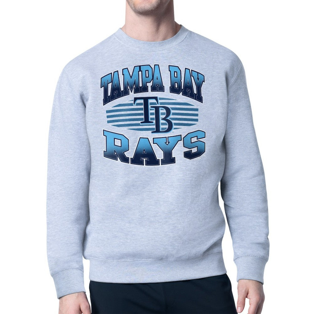 Heather Gray Tampa Bay Rays Starter Team Grit Graphic Fleece Pullover Sweatshirt