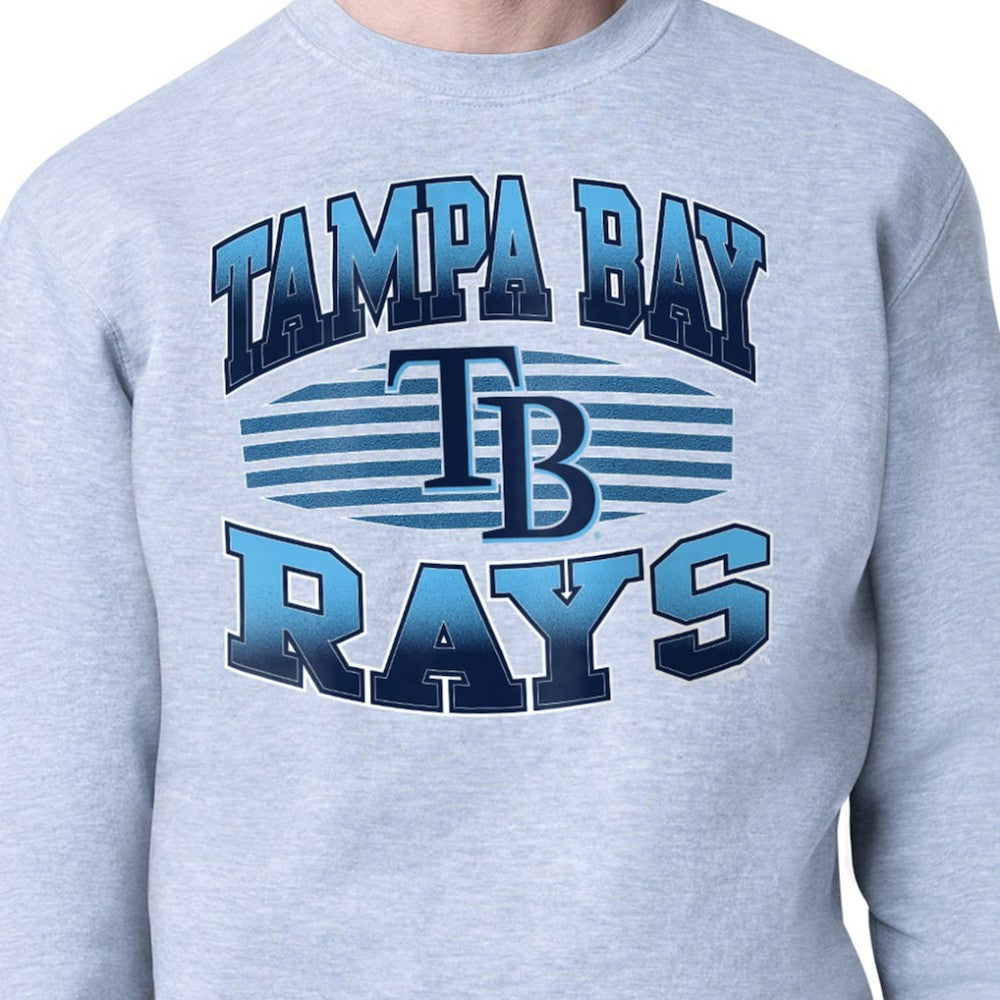 Heather Gray Tampa Bay Rays Starter Team Grit Graphic Fleece Pullover Sweatshirt
