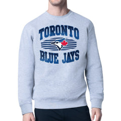 Heather Gray Toronto Blue Jays Starter Team Grit Graphic Fleece Pullover Sweatshirt