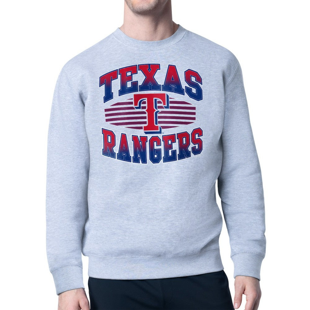 Heather Gray Texas Rangers Starter Team Grit Graphic Fleece Pullover Sweatshirt