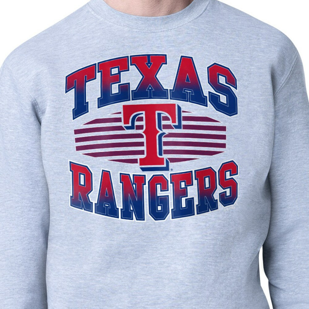 Heather Gray Texas Rangers Starter Team Grit Graphic Fleece Pullover Sweatshirt