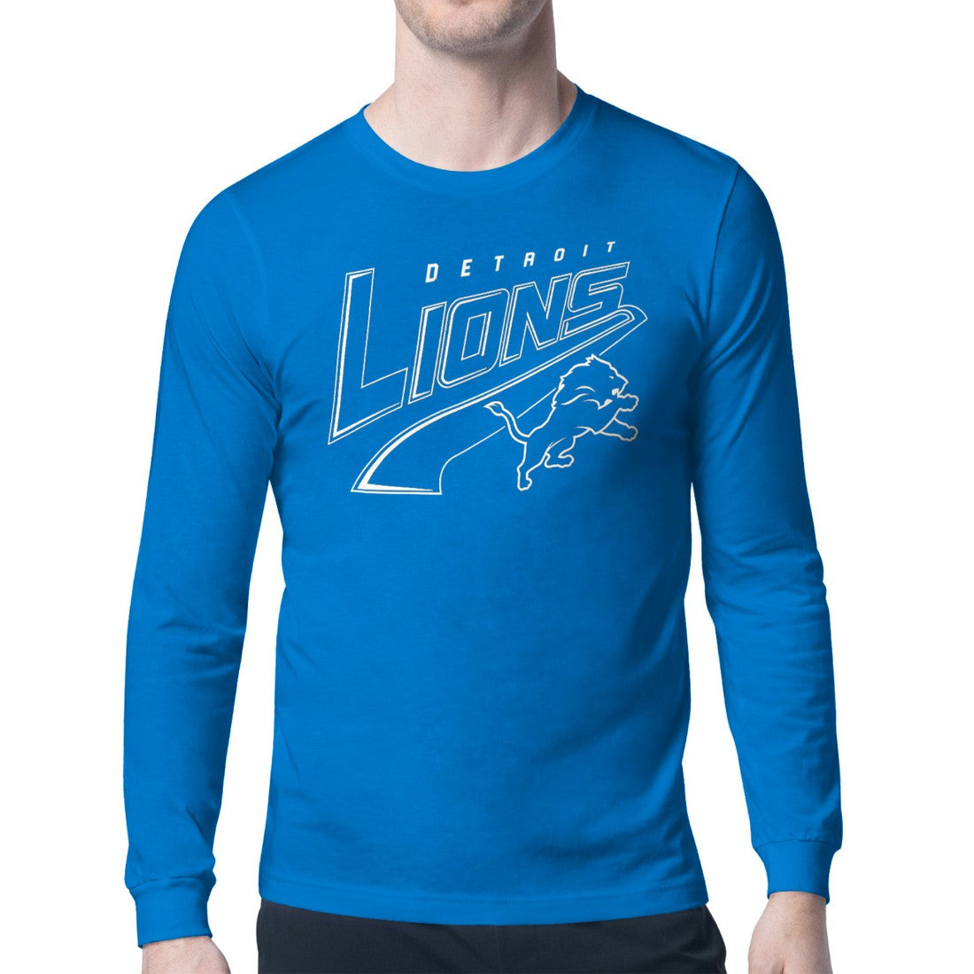 Starter Modern Tailsweep Graphic Long Sleeve T-Shirt - Detroit Lions T-shirts