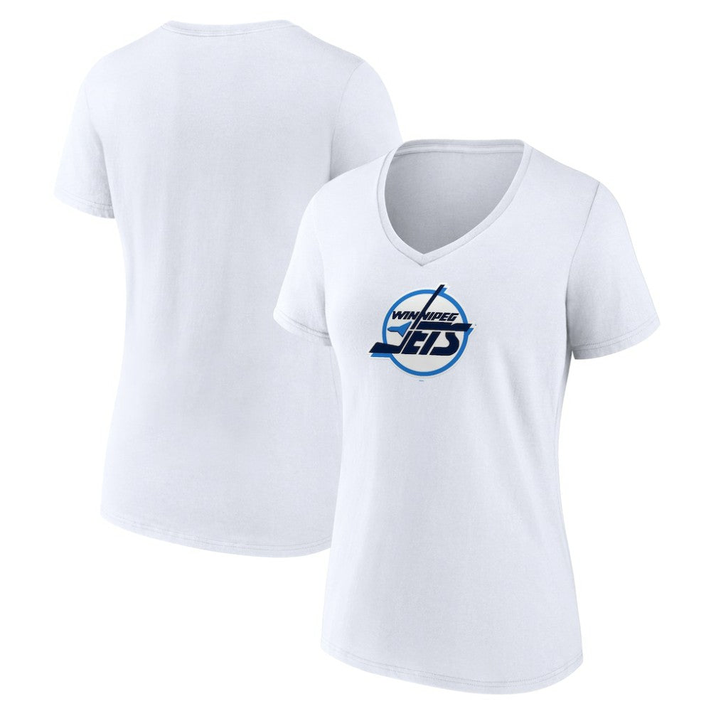 NHL Winnipeg Jets Women's Primary Logo V-Neck T-Shirt