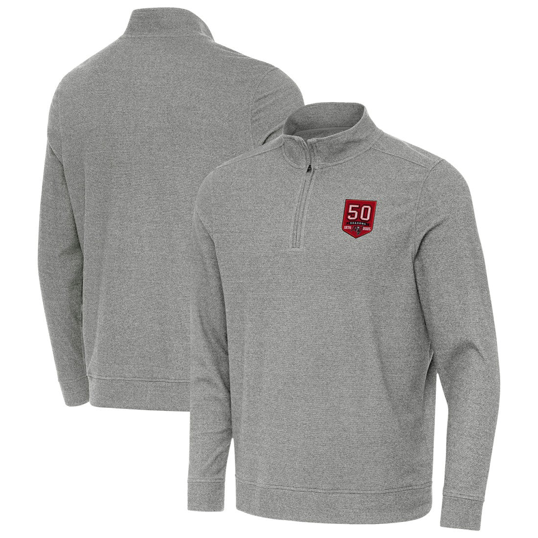 Antigua 50th Season Subtle Quarter-Zip Sweatshirt - Tampa Bay Buccaneers Sweatshirts