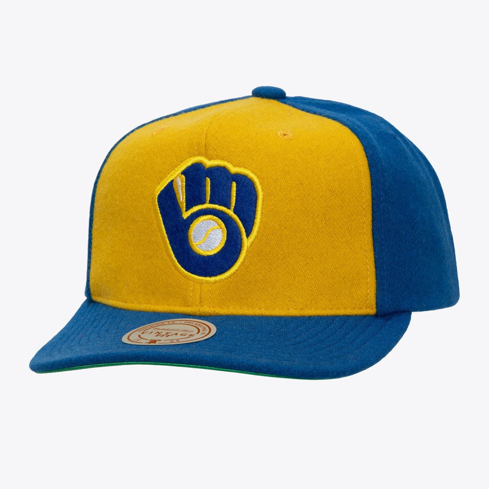 Gold Milwaukee Brewers Unisex Vintage Fit Melton Wool Adjustable Hat