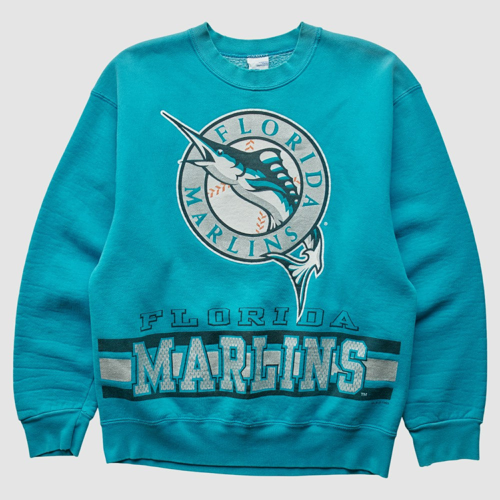 Teal Miami Marlins 90s Pullover Sweatshirt