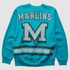 Teal Miami Marlins 90s Pullover Sweatshirt