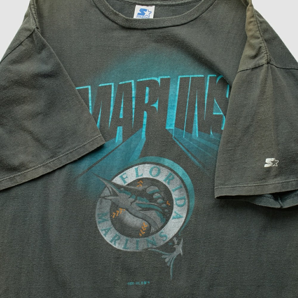 Black Miami Marlins Starter 90s T-Shirt