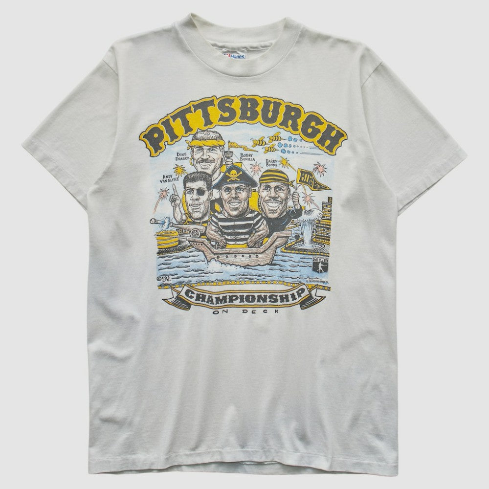 White Pittsburgh Pirates Hanes 90s T-Shirt