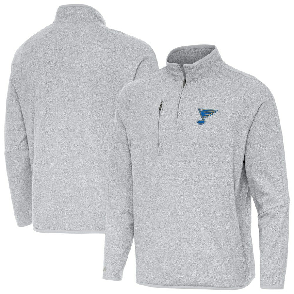 NHL St. Louis Blues Antigua Certain Tri-Blend Quarter-Zip Top