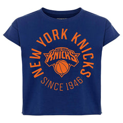 New York Knicks Sportiqe Women's Cropped Genuine Issue Collection Alana T-Shirt