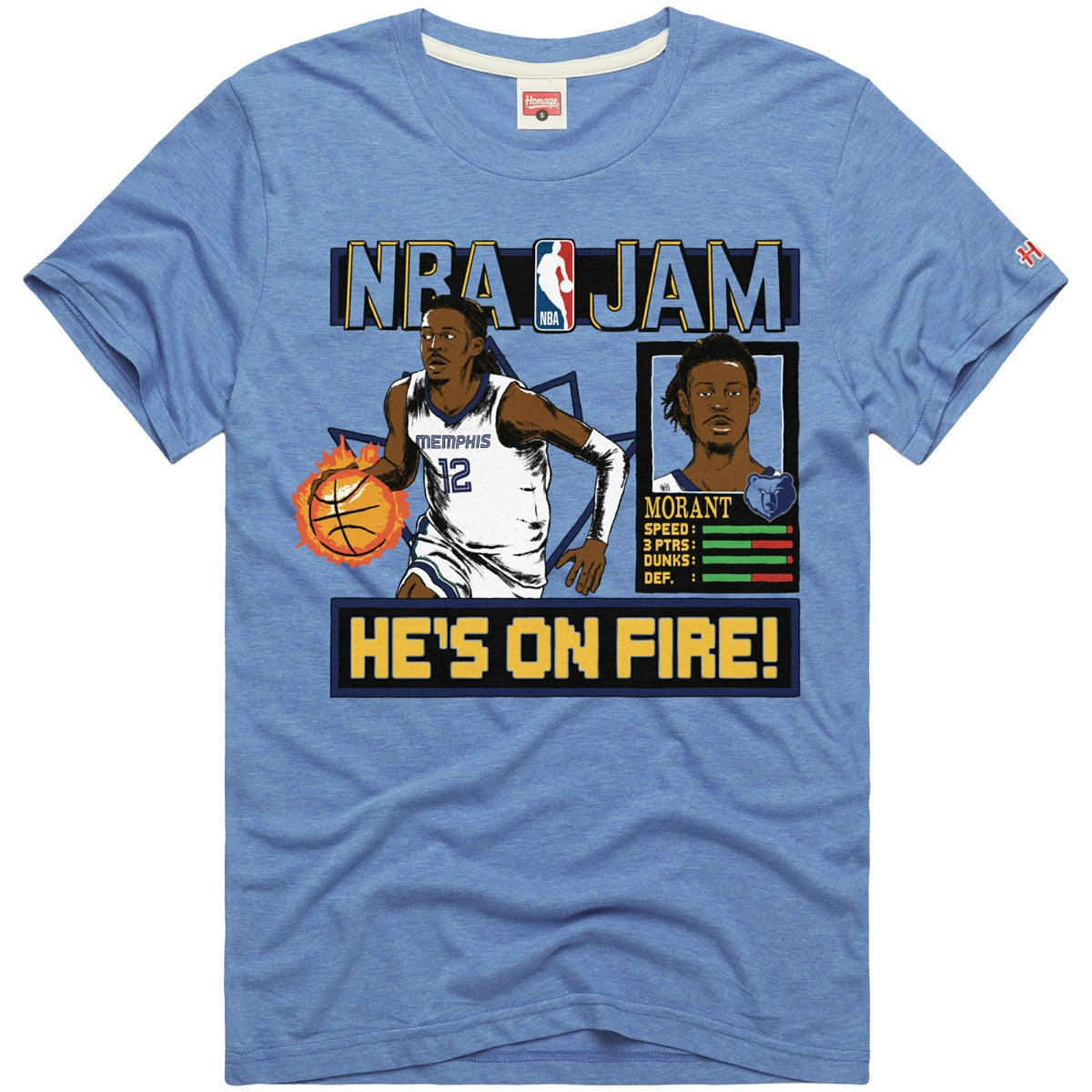 Ja Morant Memphis Grizzlies Homage Unisex NBA Jam Tri-Blend T-Shirt