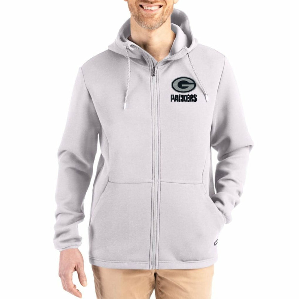 Cutter & Buck Roam Epic Comfort Recycled Full-Zip Hoodie Jacket - Green Bay Packers Hoodies
