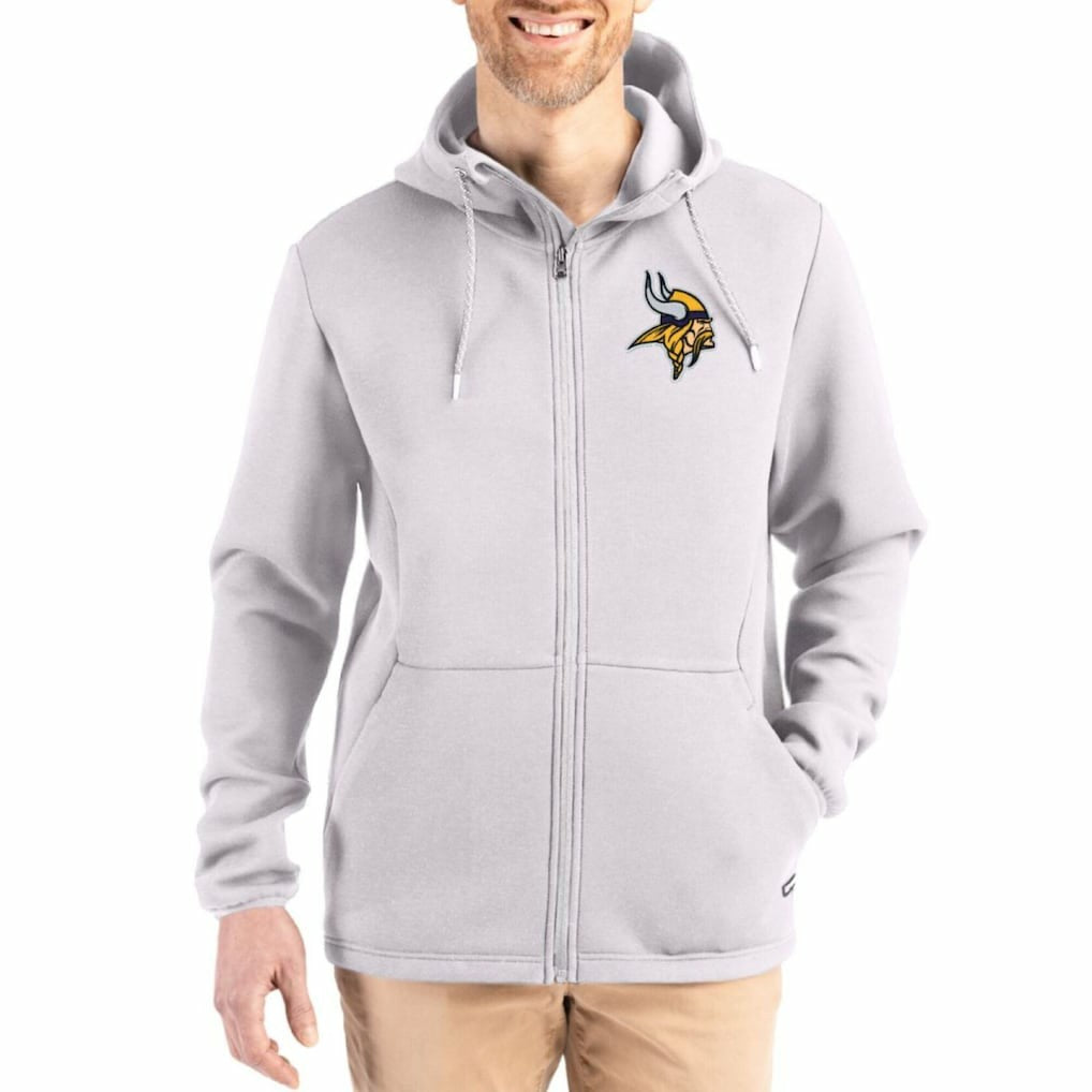 Cutter & Buck Roam Epic Comfort Recycled Full-Zip Hoodie Jacket - Minnesota Vikings Hoodies