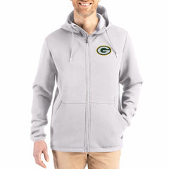 Cutter & Buck Roam Epic Comfort Recycled Full-Zip Hoodie Jacket - Green Bay Packers Hoodies