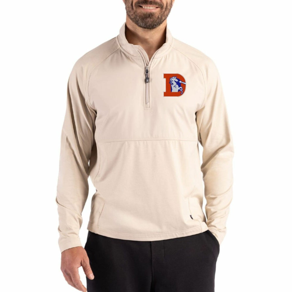 Cutter & Buck Adapt Eco Knit Hybrid Recycled Quarter-Zip Jacket - Denver Broncos Jackets