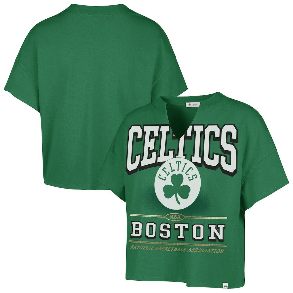 47 brand Boston Celtics '47 Women's Elation Oversized Notch Neck T-Shirt