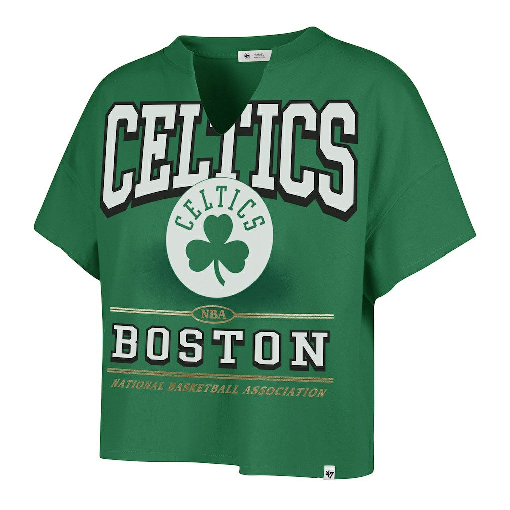 47 brand Boston Celtics '47 Women's Elation Oversized Notch Neck T-Shirt