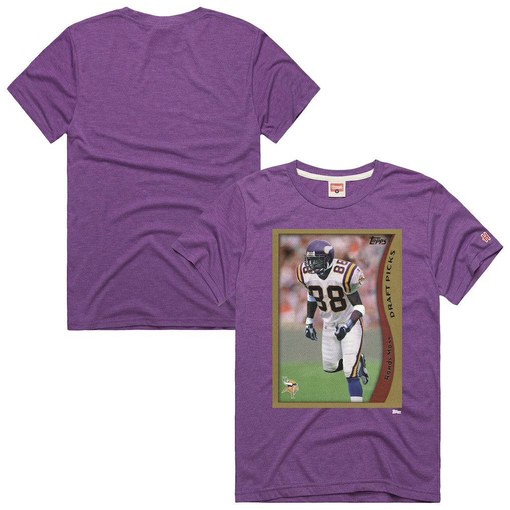 Randy Moss  Homage Unisex NFL Topps Trading Card Tri-Blend T-Shirt - Minnesota Vikings T-shirts