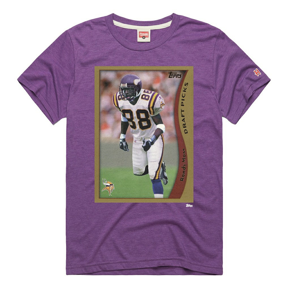 Randy Moss  Homage Unisex NFL Topps Trading Card Tri-Blend T-Shirt - Minnesota Vikings T-shirts
