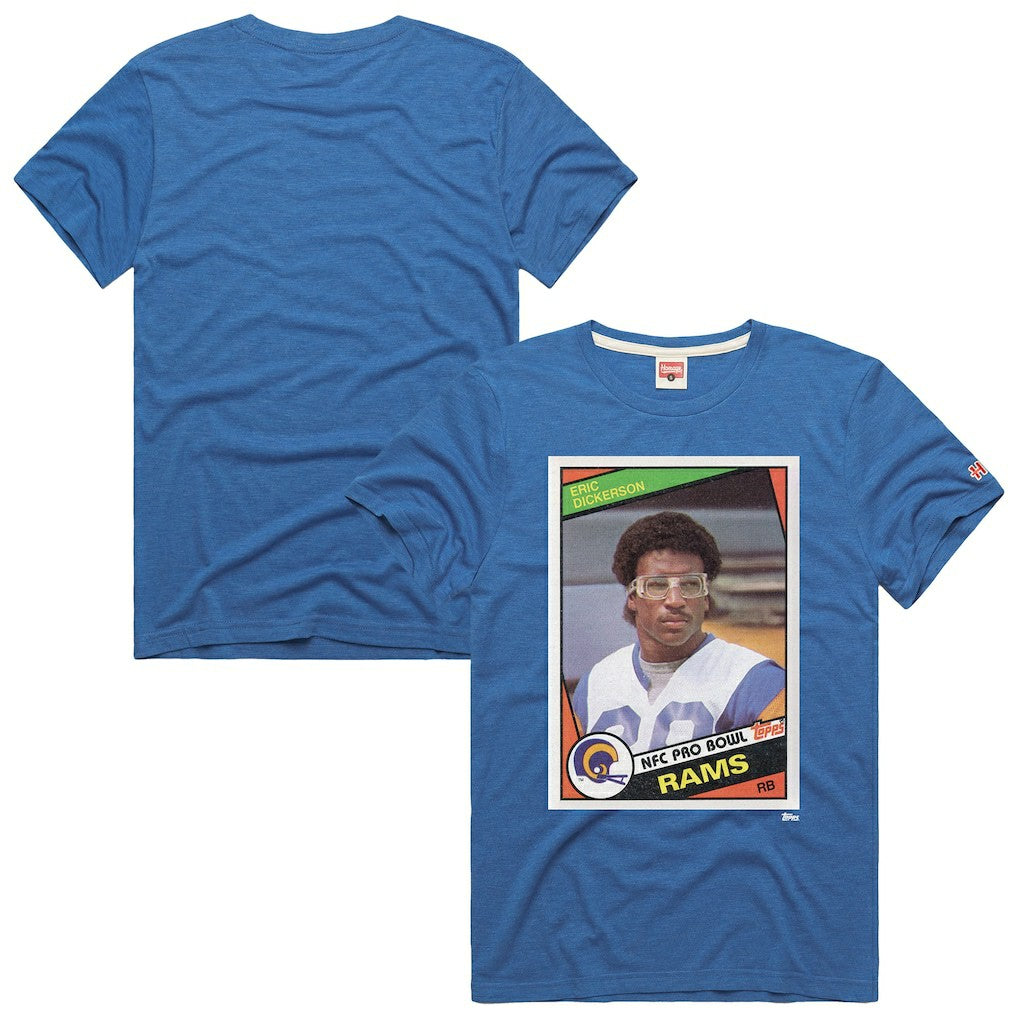 Eric Dickerson  Homage Unisex NFL Topps Trading Card Tri-Blend T-Shirt - Los Angeles Rams T-shirts