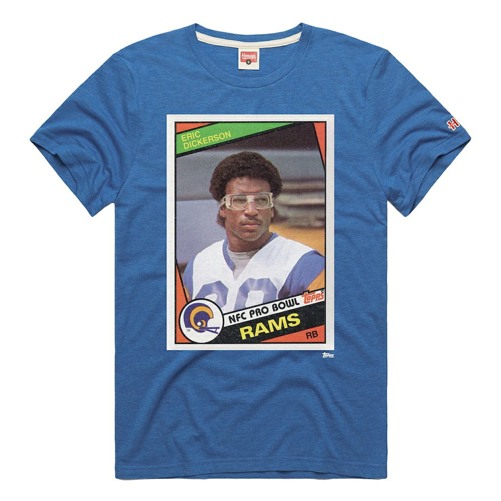Eric Dickerson  Homage Unisex NFL Topps Trading Card Tri-Blend T-Shirt - Los Angeles Rams T-shirts