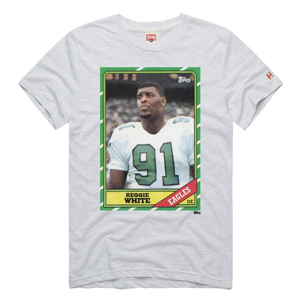 Reggie White  Homage Unisex NFL Topps Trading Card Tri-Blend T-Shirt - Philadelphia Eagles T-shirts