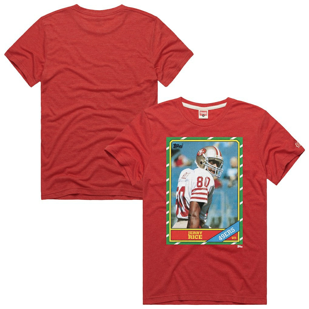 Jerry Rice  Homage Unisex NFL Topps Trading Card Tri-Blend T-Shirt - San Francisco 49ers T-shirts