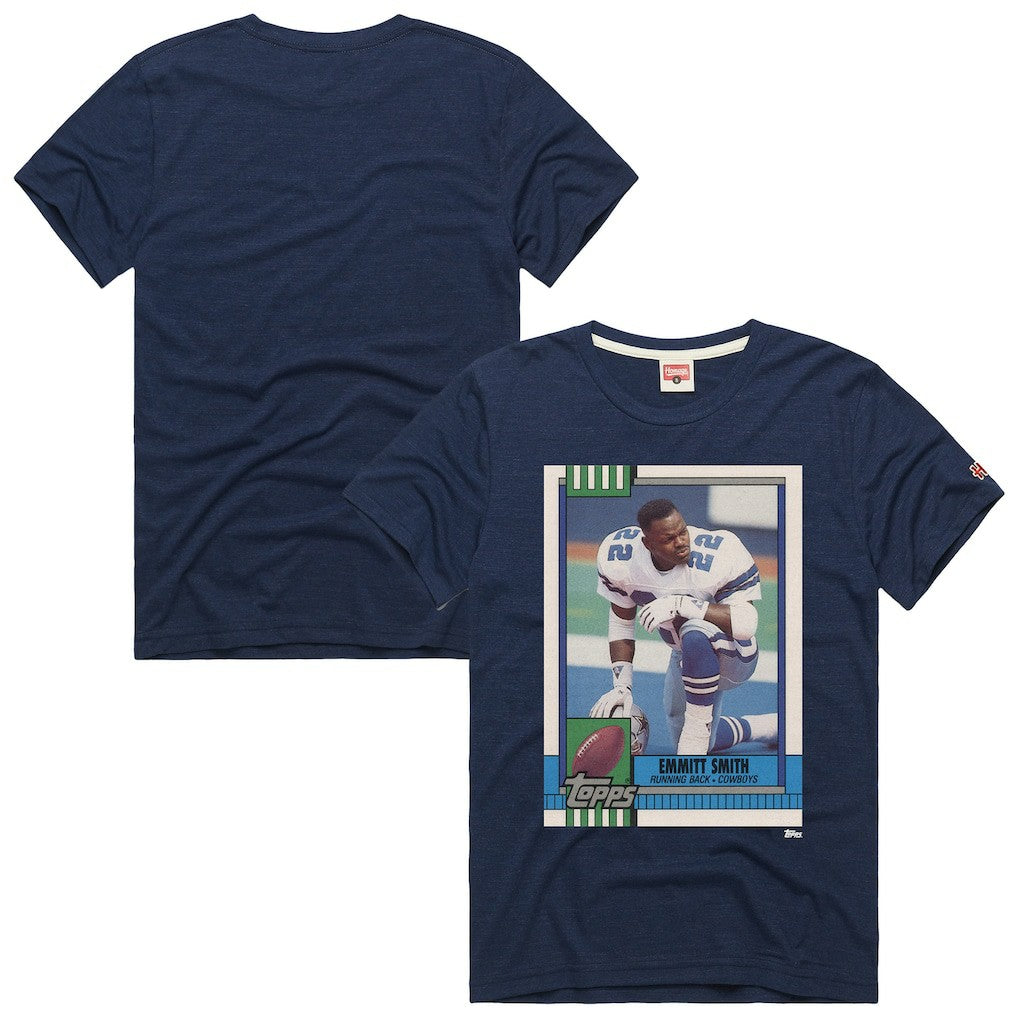 Emmitt Smith  Homage Unisex NFL Topps Trading Card Tri-Blend T-Shirt - Dallas Cowboys T-shirts