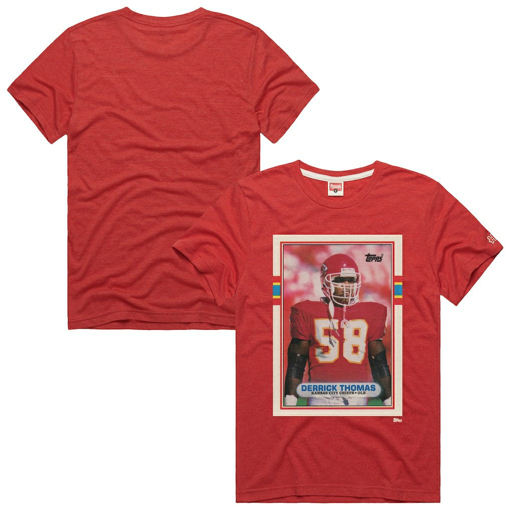 Derrick Thomas  Homage Unisex NFL Topps Trading Card Tri-Blend T-Shirt - Kansas City Chiefs T-shirts