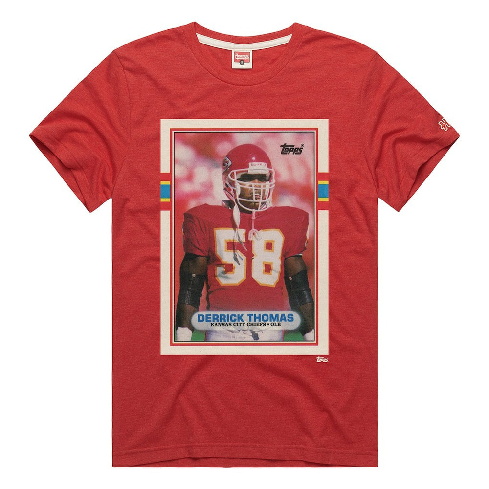 Derrick Thomas  Homage Unisex NFL Topps Trading Card Tri-Blend T-Shirt - Kansas City Chiefs T-shirts