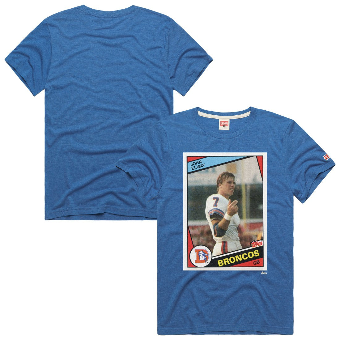 John Elway  Homage Unisex NFL Topps Trading Card Tri-Blend T-Shirt - Denver Broncos T-shirts
