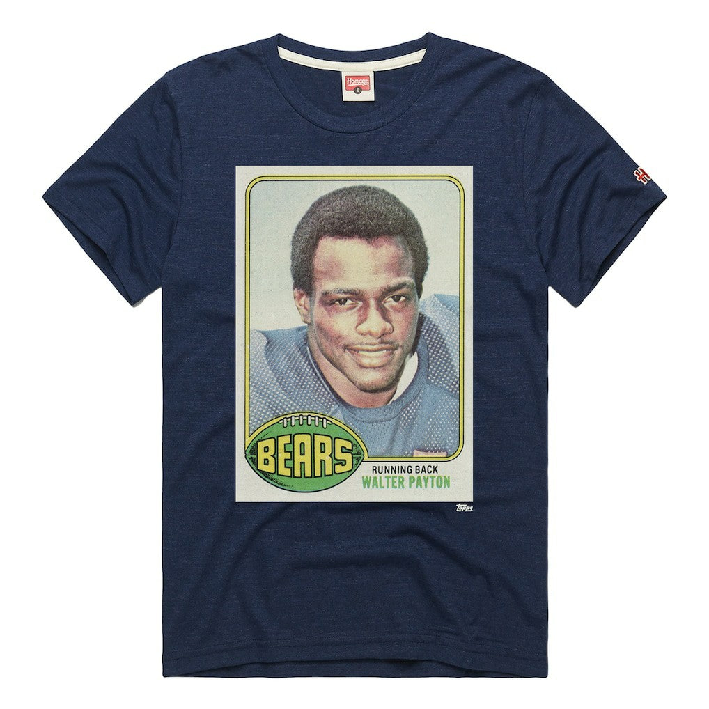 Walter Payton  Homage Unisex NFL Topps Trading Card Tri-Blend T-Shirt - Chicago Bears T-shirts
